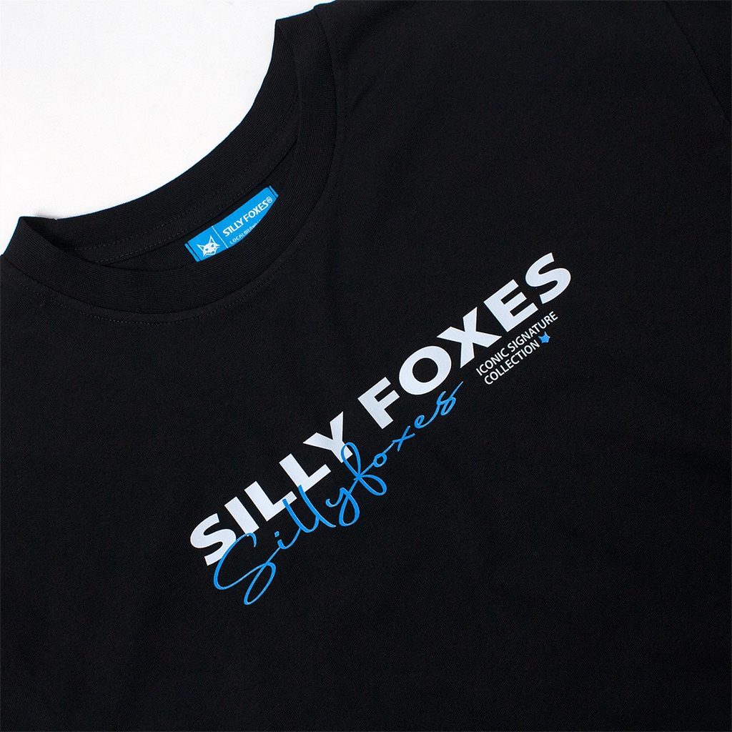 Áo Thun Iconic Signature Silly Foxes Đen Xanh- SLF0013