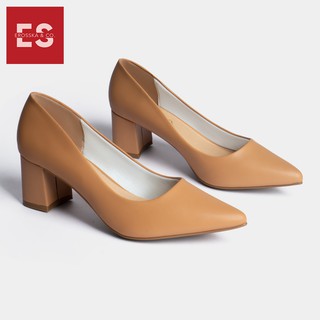 TCCN Giày cao gót Erosska thời trang mũi nhọn kiểu dáng cơ bản cao 5cm màu bò _ EP011 nhungnho298