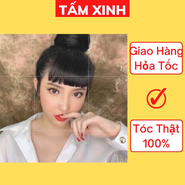 Tóc mái giả ngố, hàng dệt tay làm từ tóc thật kiểu dáng hàn quốc - MÁI TÓC NGỐ DẦY