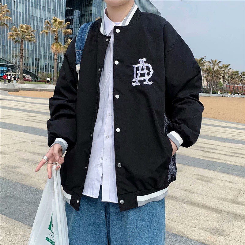 Áo Khoác Bóng Chày Thêu Chữ Thời Trang Cho Nam