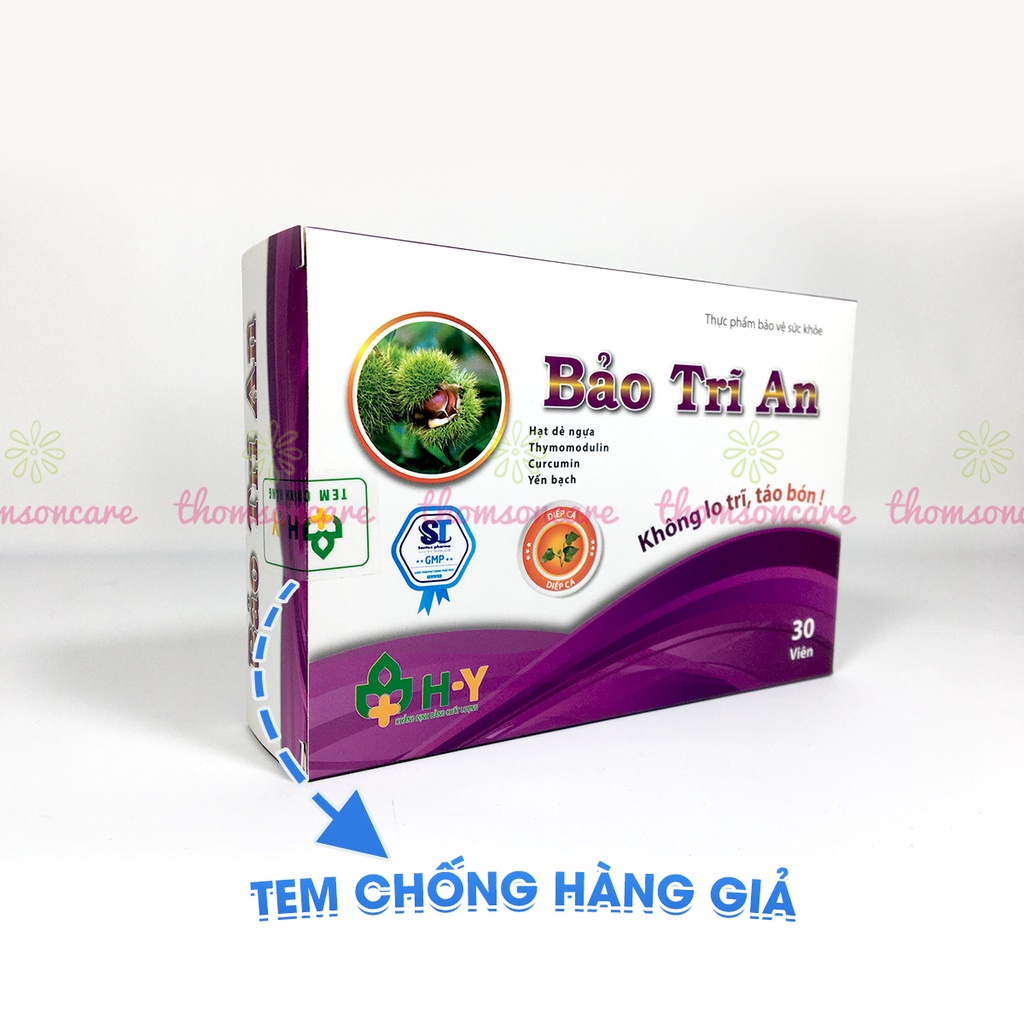 Bảo trĩ an - Hỗ trợ giảm táo bón từ chất xơ hòa tan, cao diếp cá, rutin và thảo dược Hộp 30 viên