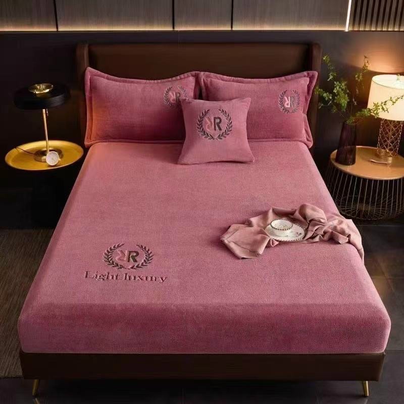 GA GỐI NỈ SỮA THÊU LIGHTI LUXURY , GA GỐI NỈ THU ĐÔNG ẤM ẤP MỀM MẠI