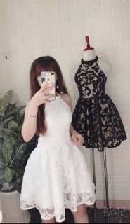 Đầm Yếm Công Chúa Ren Hoa Hồng
