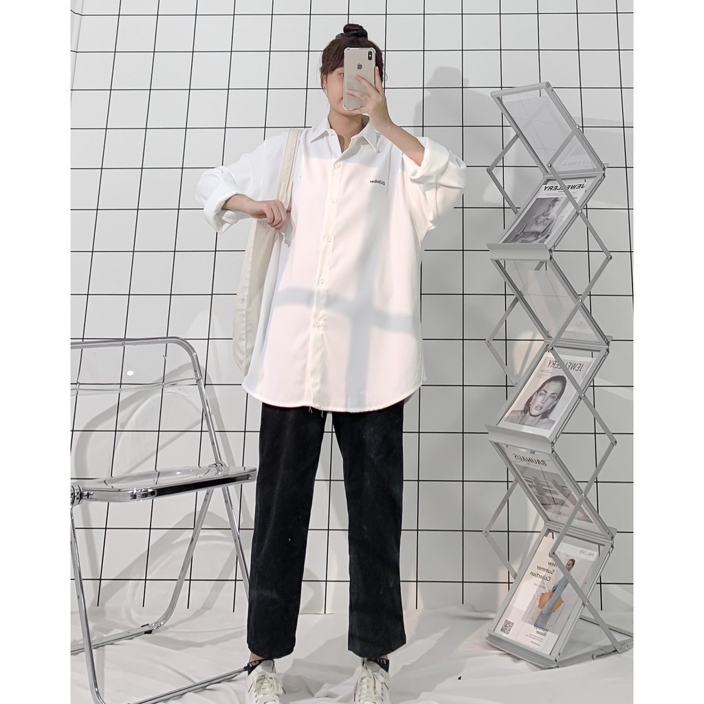 Áo sơ mi dài tay YoYo form rộng unisex nam nữ Ulzzang