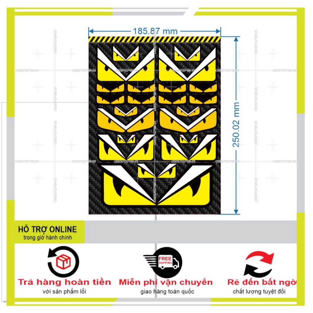 LOGO STICKER DÁN XE MÁY MẮT FENDI M29 - DUNG DECAL
