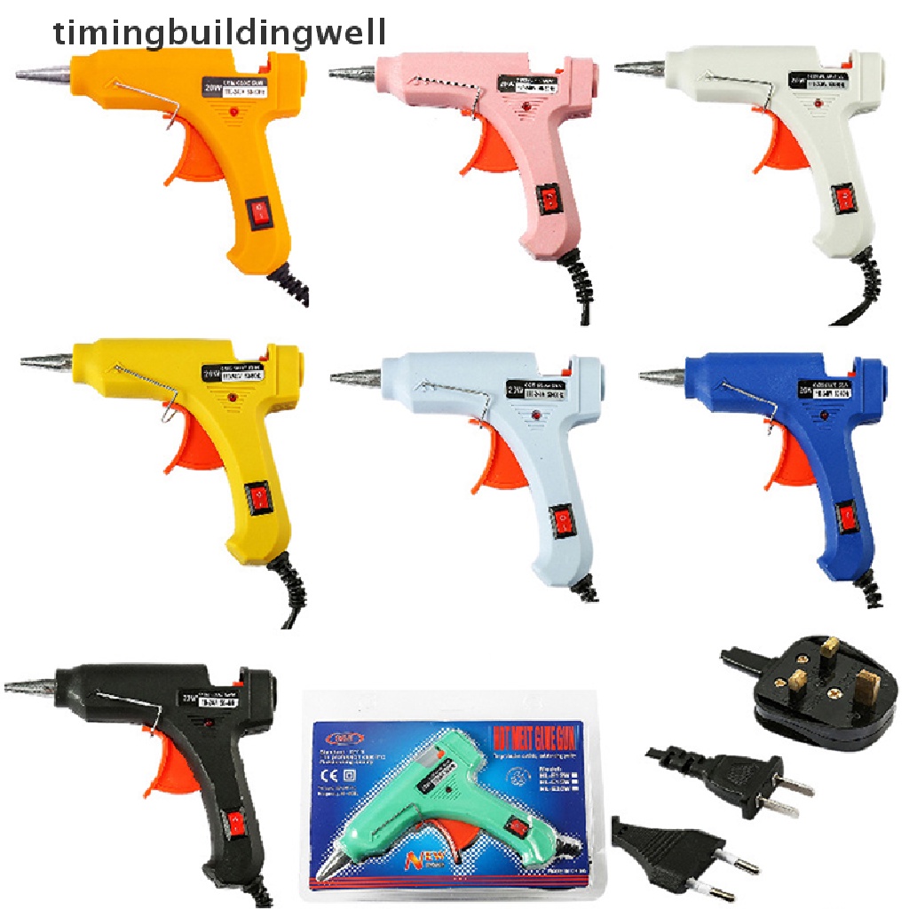 Twvn Hand Trumpet Large Temperature Hot Melt Glue Gun Glass Thermostat 20W Silica Gel QDD