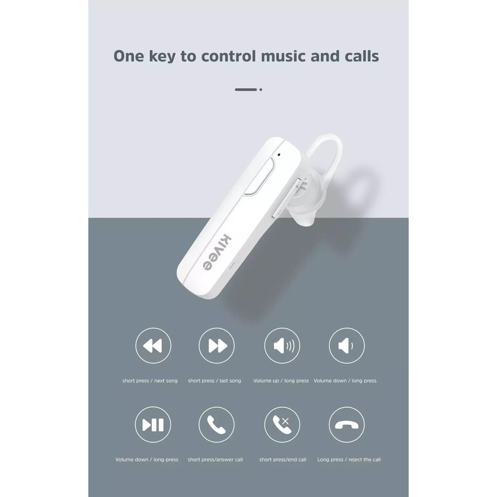 Tay nghe nhạc blueooth nhỏ gọn, tai bờ lu tút không dây chính hãng nghe nhạc, đàm thoại có Mic Kivee Tw32