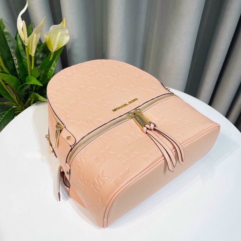 - Balô form vuông vừa laptop siêu  MK Rhea backpack--hồng pastel sang trọng