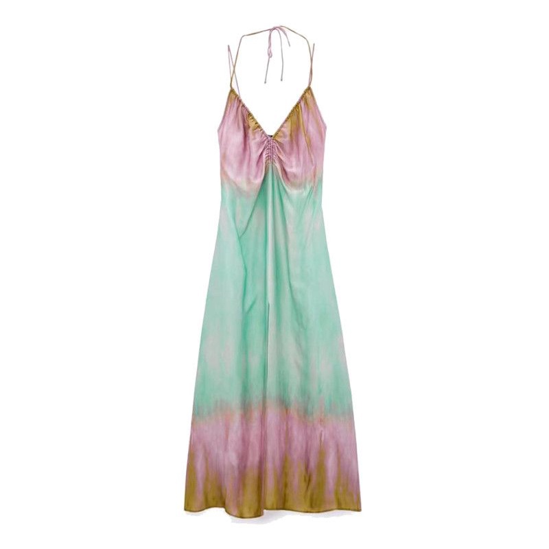 Váy lụa 2 dây màu Tie Dye