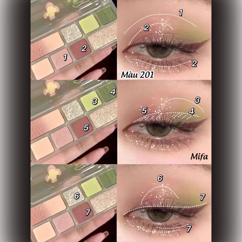 Bảng Mắt SHEDELLA Chính Hãng 7 Ô Chính Hãng Lâu Trôi Hàng Nội Địa Trung