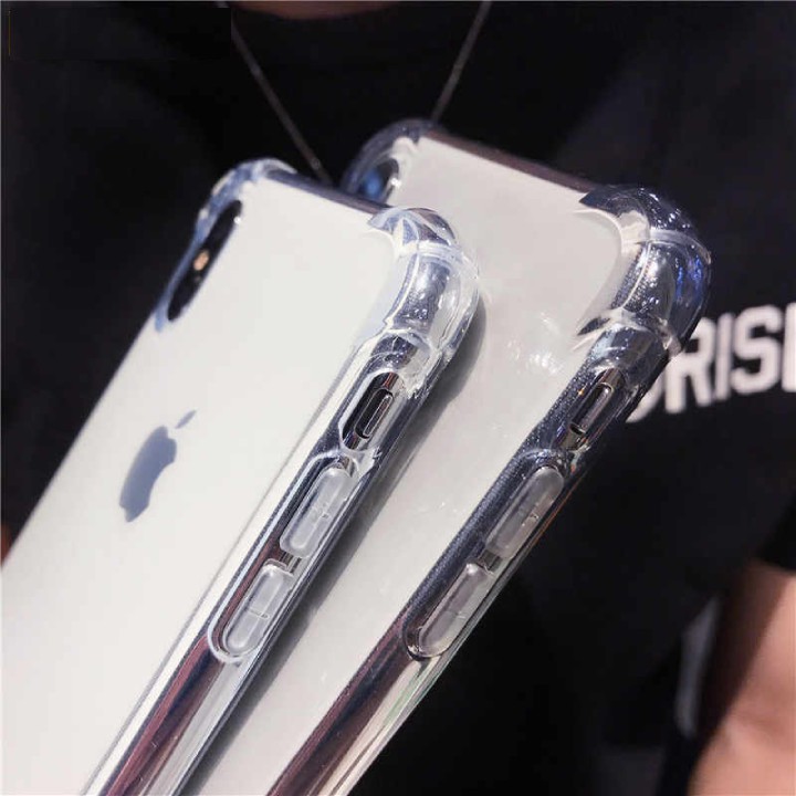 Ốp Lưng Chống Sốc Silicone Trong Suốt Ốp Lưng Điện Thoại iPhone XS XR XS Max 8 7 6 6S 6S Plus Trong Suốt Bảo Vệ Da Tay