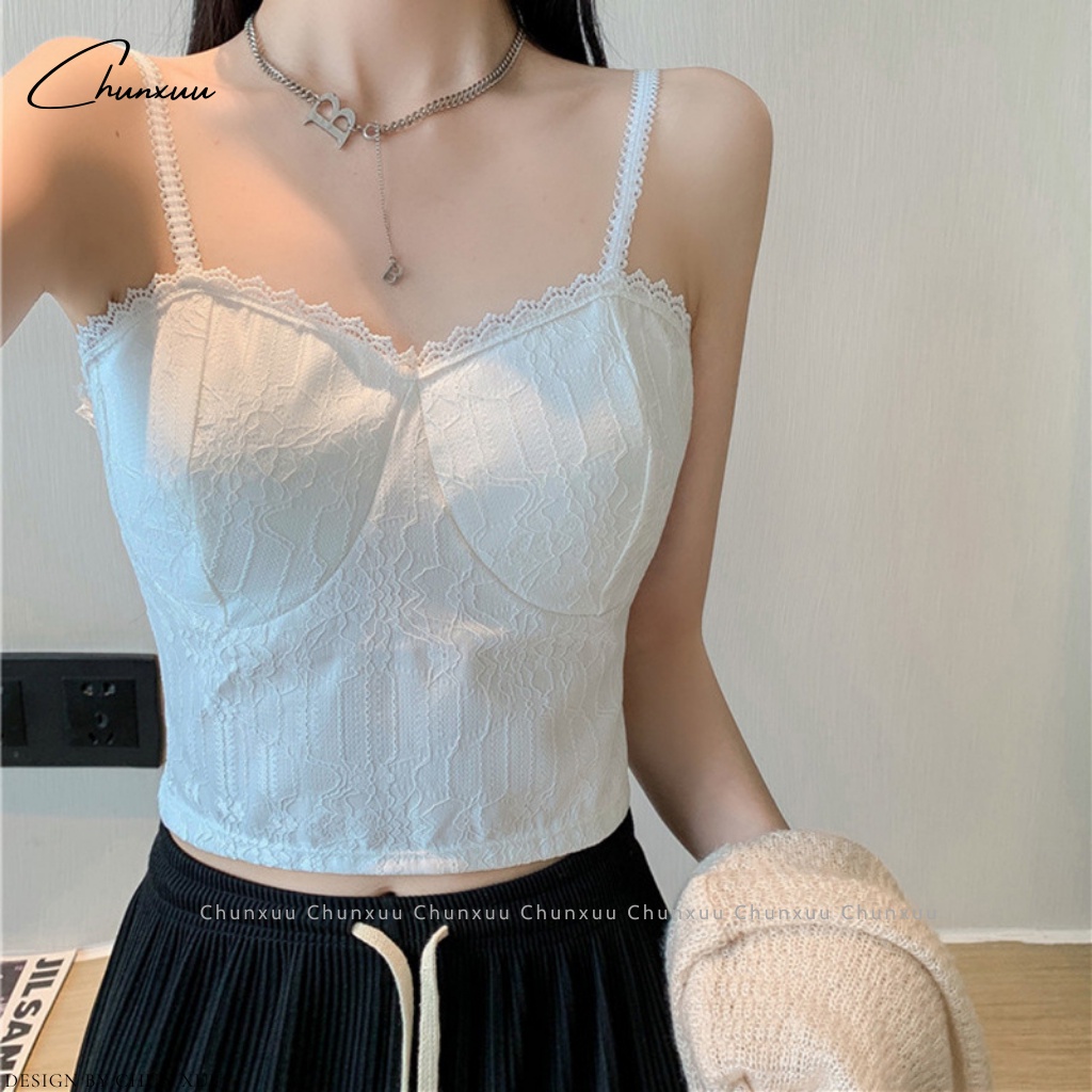 Áo bra nữ hai dây dáng lửng ChunXuu, thiết kế đệm mút mỏng vừa phối ren thoáng mát gợi cảm- BR14