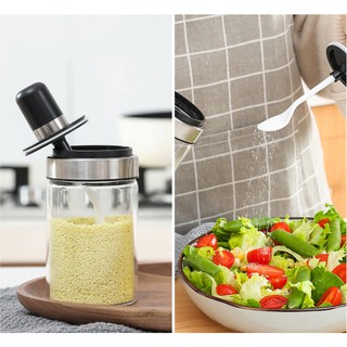 COMBO 3 HŨ THỦY TINH ĐỰNG GIA VỊ, DẦU ĂN, TƯƠNG ỚT 250ML (NẮP KÈM THÌA - MUỖNG MÚC)