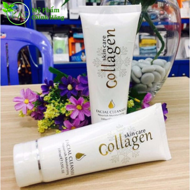 Sữa Rửa Mặt Collagen Tạo Bọt Giúp Trắng Da Skin Care Foam Cleanser Doleme Sạch Bóng Trắng Mịn Màng - Ngăn Lão Hóa Da