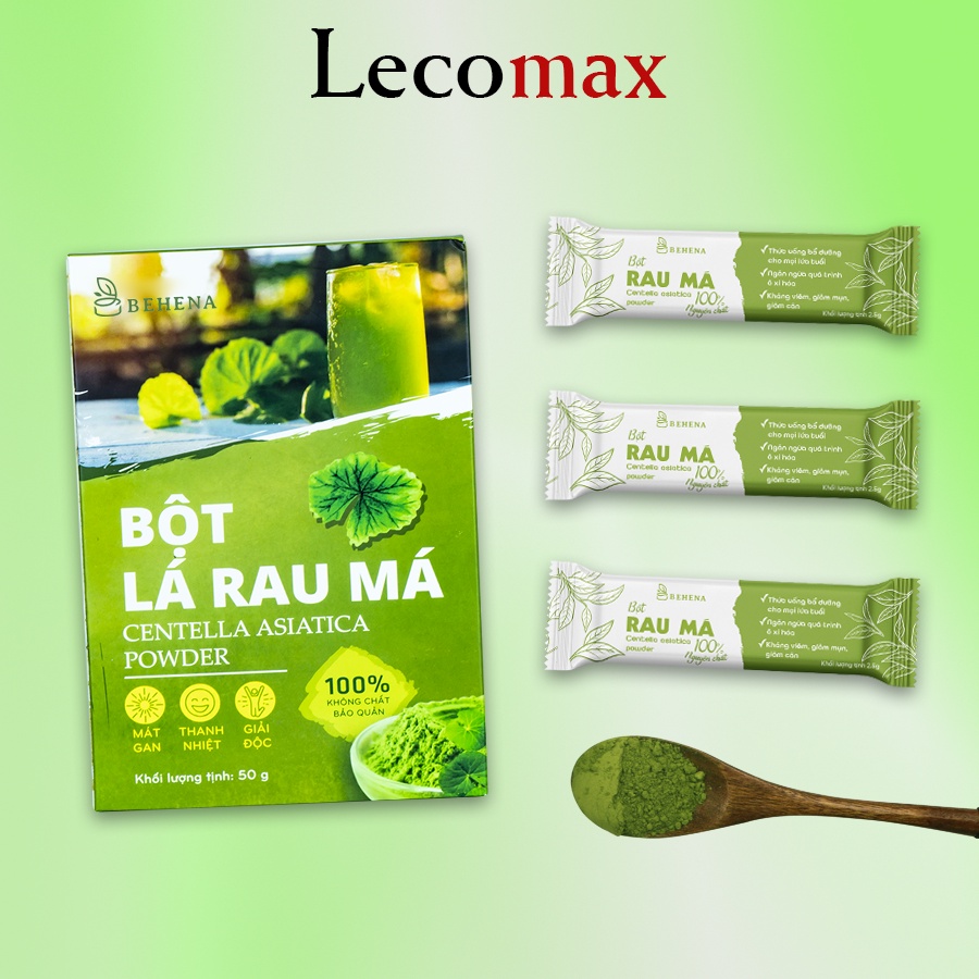 Bột rau má behena nguyên chất sấy lạnh đắp mặt detox đẹp da thanh nhiệt Lecomax LMB04
