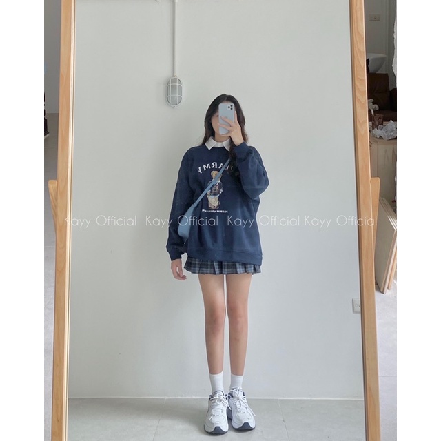 Áo nỉ dáng rộng hình gấu _  Ngd (Ảnh thật ) | BigBuy360 - bigbuy360.vn