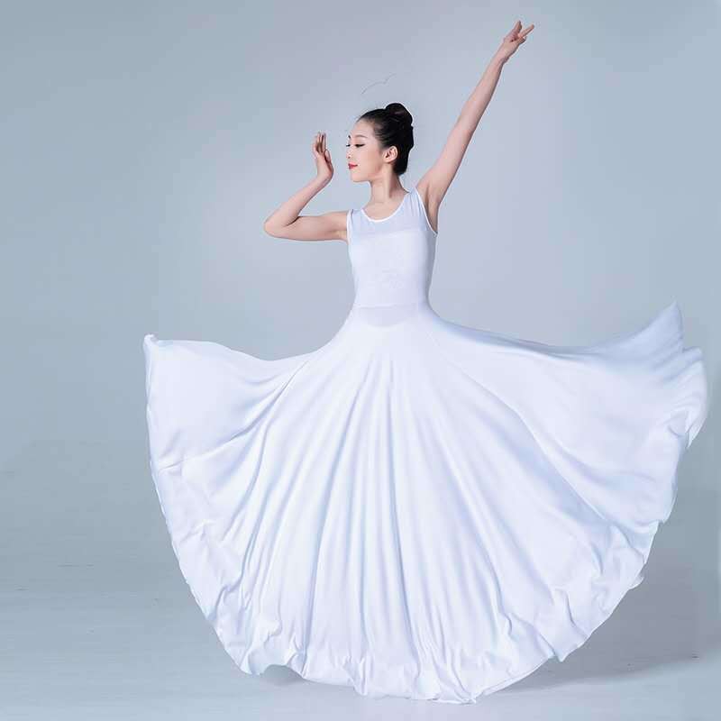 Chân váy/ Đầm múa Cổ Trang 360 độ, 540 độ & 720 độ - Lưng co giãn CÓ TẶNG KÈM QUẦN MẶC LÓT BÊN TRONG