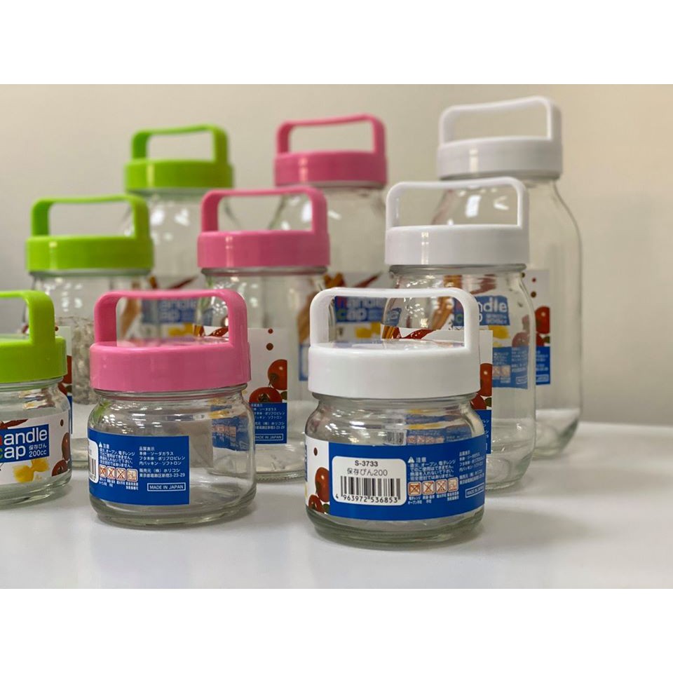 [Hàng Nhật] Lọ thủy tinh cao cấp có quai xách đựng gia vị, đồ kho, siro,...