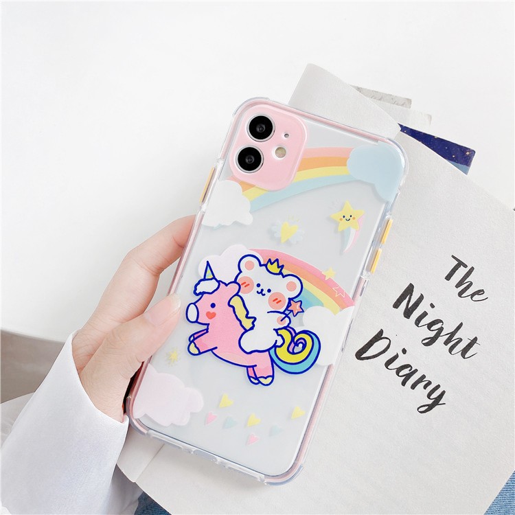 Ốp lưng iphone Gấu cầu vồng viền màu, chống trượt 6/6plus/6s/6s plus/6/7/7plus/8/8plus/x/xs/xs max/11/11 pro/11 promax | BigBuy360 - bigbuy360.vn