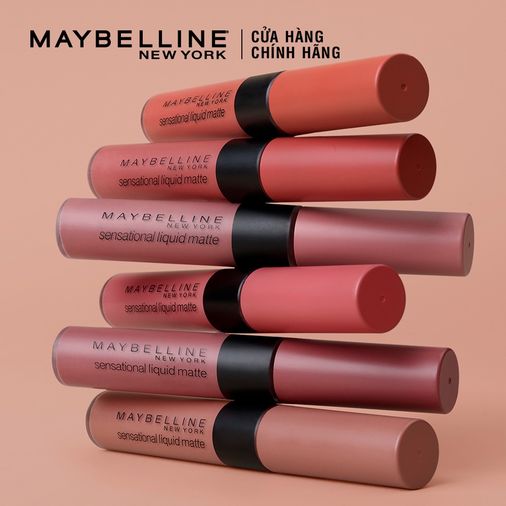 Son Kem Lì Nhẹ Môi Phiên Bản Tông Đất Maybelline New York Sensational Liquid Matte The Nudes Lipstick 7ml