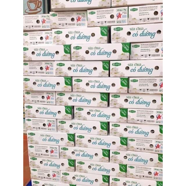 Thùng 48 hộp sữa chua Elovi 70gr có đường