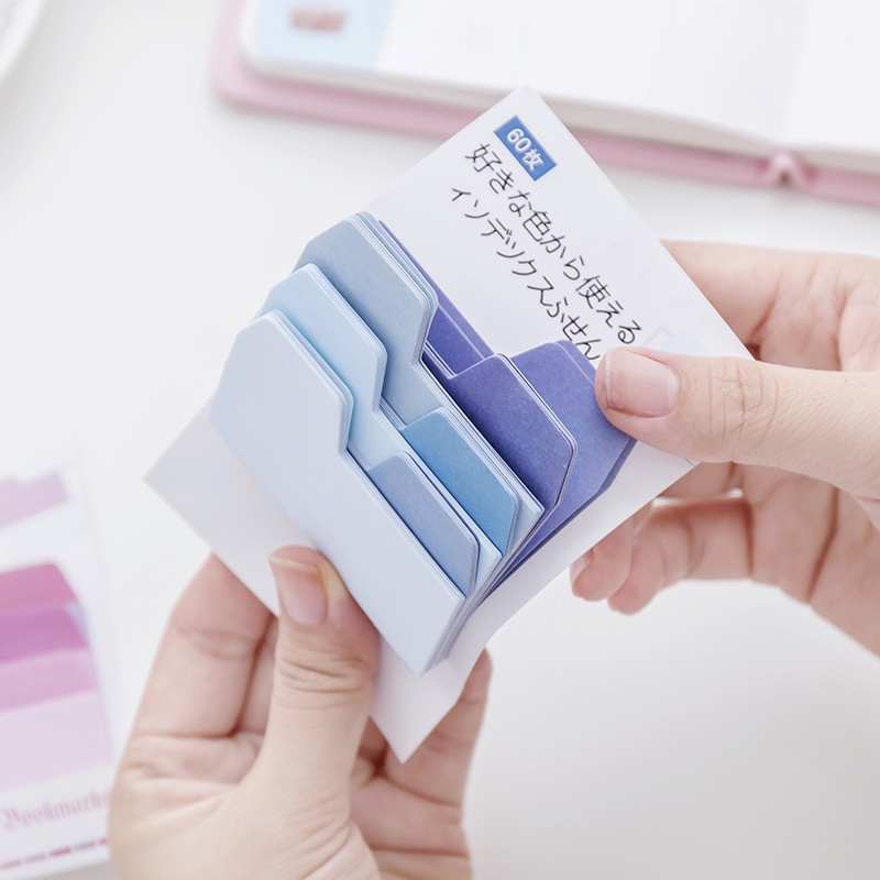 Set 60 Giấy Ghi Chú Phân Loại Màu Gradient Cho Học Sinh/Văn Phòng