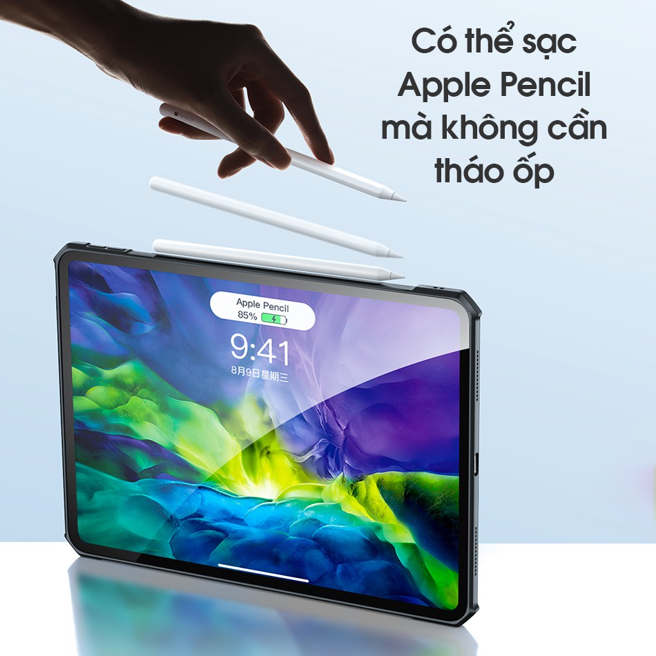 Ốp lưng XUNDD iPad Pro 11' / 12.9 inch , Chống shock, Mặt lưng trong suốt, Viền TPU, CÓ CHÂN ĐỨNG