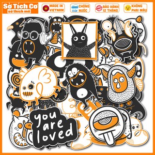[Bộ 50 Sticker] Cute Monster dán điện thoại, laptop, mũ bảo hiểm, guitar, vali MSP: ST20