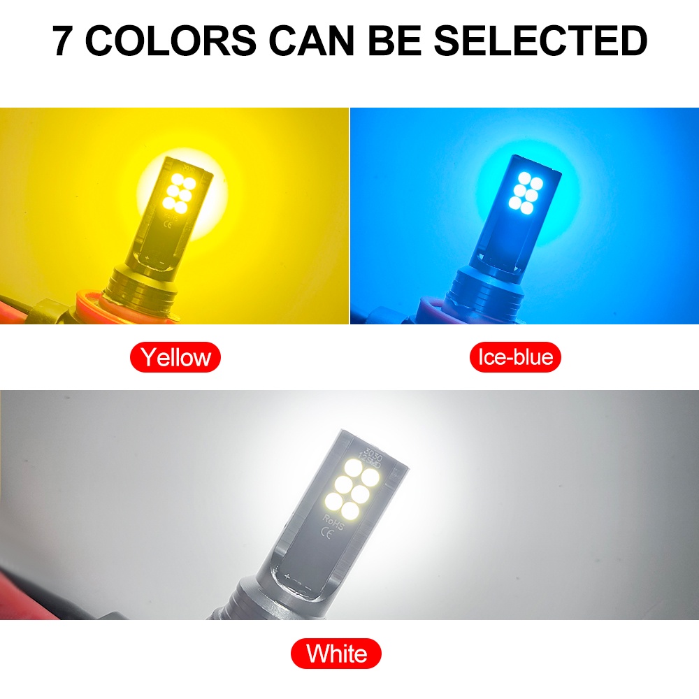 1 Bóng Đèn Sương Mù H8 H3 H7 H11 12 LED 9005 HB3 9006 HB4 6000K Cho Ô Tô