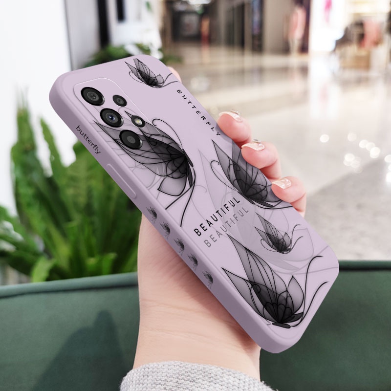 Ốp Điện Thoại Silicone Họa Tiết Bươm Bướm Cho Samsung Galaxy A73 A53 A33 A23 5G