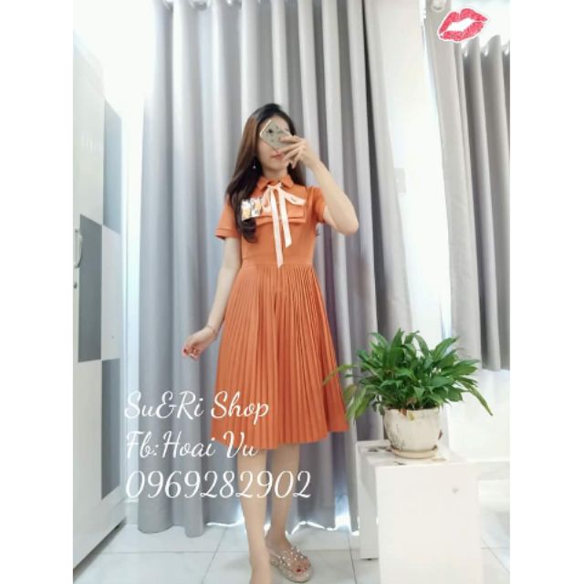 Đầm cổ somi dập ly