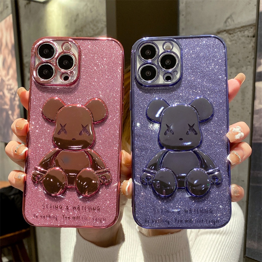 Ốp Điện Thoại Mềm Họa Tiết Gấu Dễ Thương Cho iPhone 13 12 11 Pro Max X XR Xs Max 8 7 6 6s Plus SE 2020
