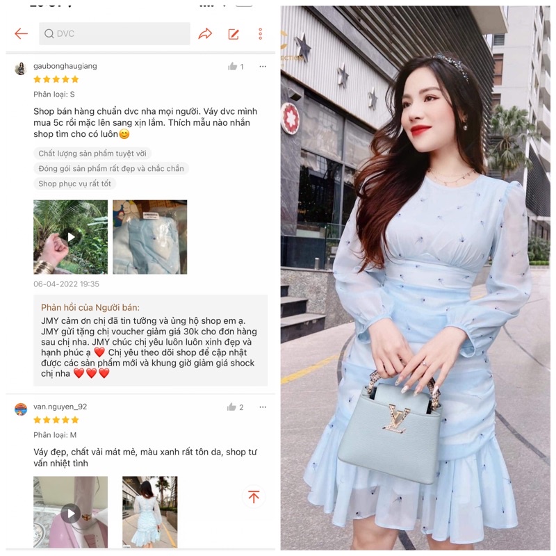 V2384 Váy voan hoa ôm body xanh nhún eo nữ tính -  Dolce viva colection