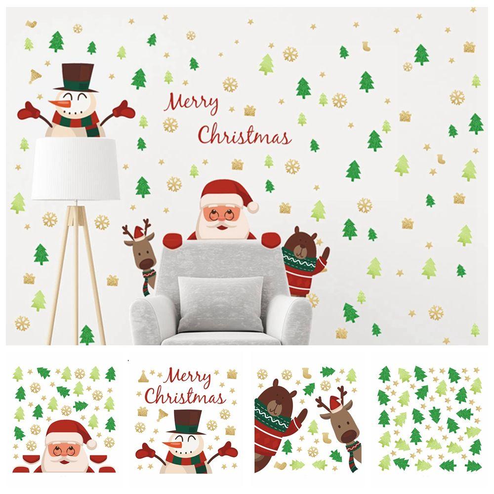 Đề Can Dán Tường Bằng PVC Họa Tiết Giáng Sinh Trang Trí Nội Thất