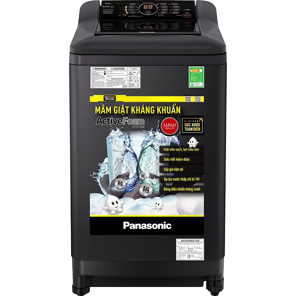 Máy giặt Panasonic 10kg NA-F100A4BRV Hẹn giờ, Khóa an toàn, Sấy gió - giao hàng miễn phí HCM