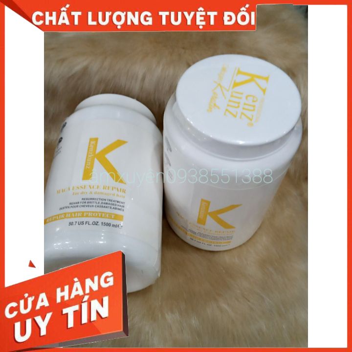 Dầu hấp cao cấp KENKUNZ collagen keratin 1500ml  dưỡng chất Collagen giúp tóc chắc khỏe,suôn mượt [ tận gốc]