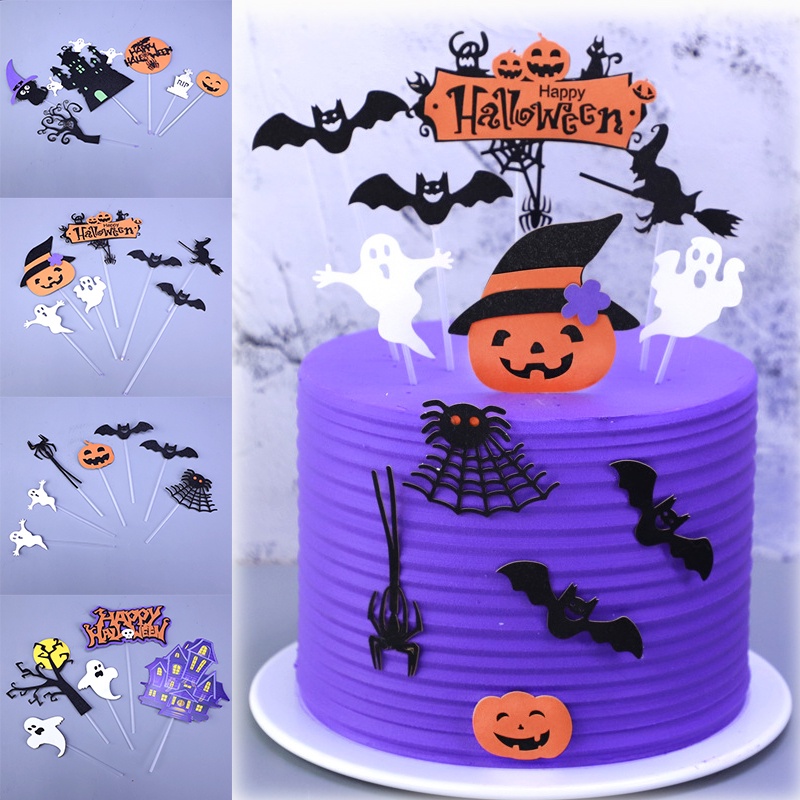 1 Set Thẻ Trang Trí Bánh Kem Chủ Đề Halloween