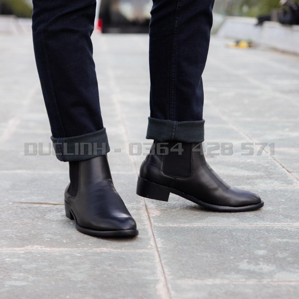 [TẶNG TẤT CAO CẤP] Giày Chelsea Boots Nam Đen, Giày Bốt Cao Cổ Tôn dáng Classic, Đế tăng chiều cao 5cm, 2 màu đen và nâu | BigBuy360 - bigbuy360.vn