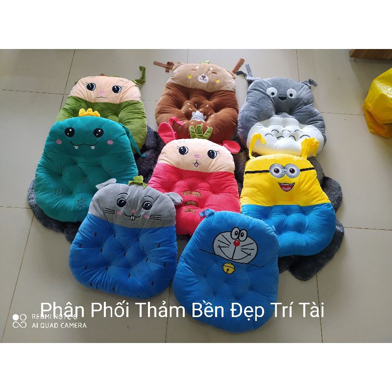 [ HÌNH THẬT ] Đệm ngồi bệt, gối tựa lưng mềm êm hình thú siêu cute, nệm ngồi bệt hoạt hình