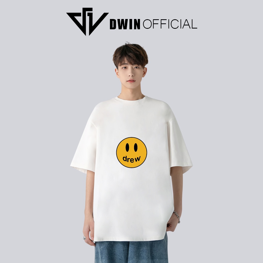 Áo thun unisex drew thời trang DWin basic tee phông trơn nam nữ tay lỡ oversize form rộng