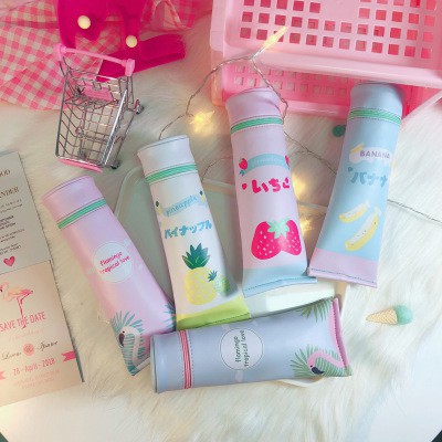 Hộp Đựng Bút Da PU Hình Tuýp Kem Đánh Răng Túi Kem, Bánh,  Bóp Viết Cỡ To Gấu Xinh Cho Bé Gái, Nữ QUTI SP12