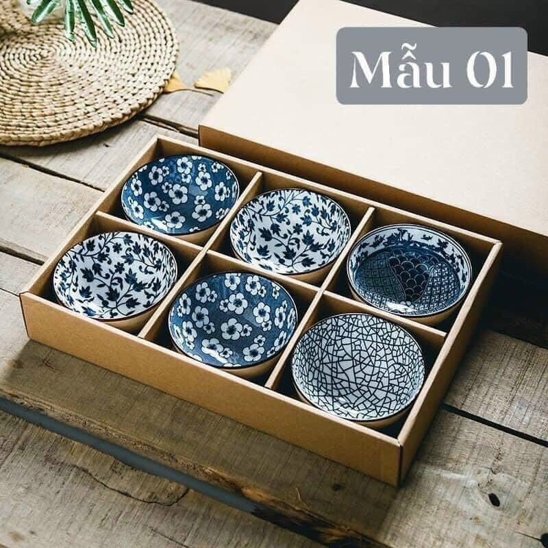 Bộ 6 bát ăn hoạ tiết phong cách Nhật, chén ăn cơm hoa văn cổ mẫu mới nhất 2021