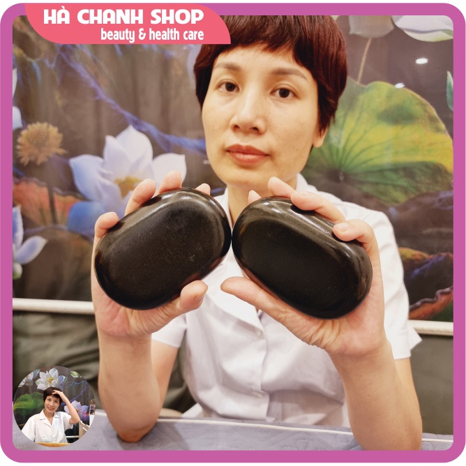 Đá Nóng Massage Body Hình Ô Van Cỡ Lớn Đá Núi Lửa Kích Thước 11.5 cm x 7.5 cm Dày 3cm Giữ Nhiệt Lâu Dài Hơn