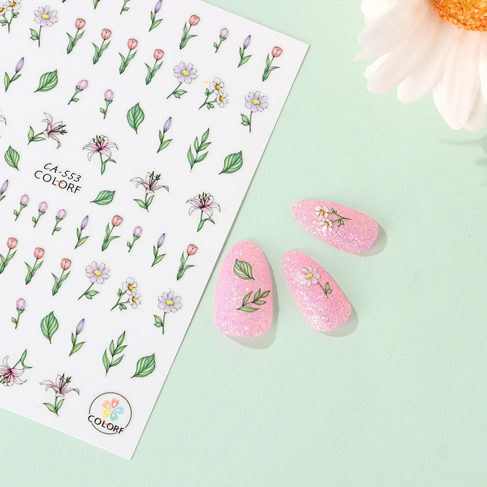 Miếng Dán Trang Trí Móng Tay Hình Hoa Xinh Xắn