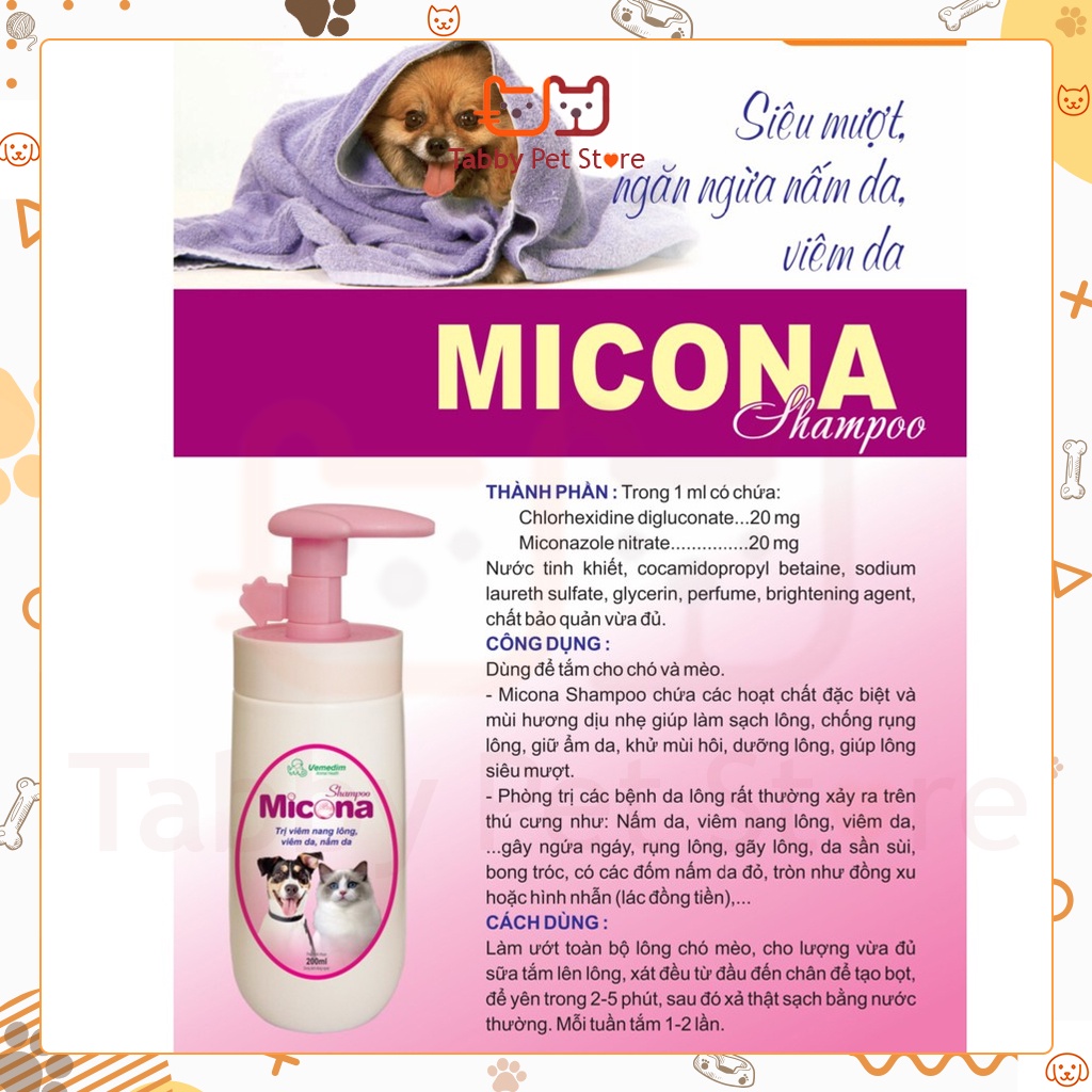 Sữa tắm chữa Nấm Nấm gàu Nấm da cho chó mèo thú cưng ALKIN FUNGAMYL chính hãng Tabby Pet Store