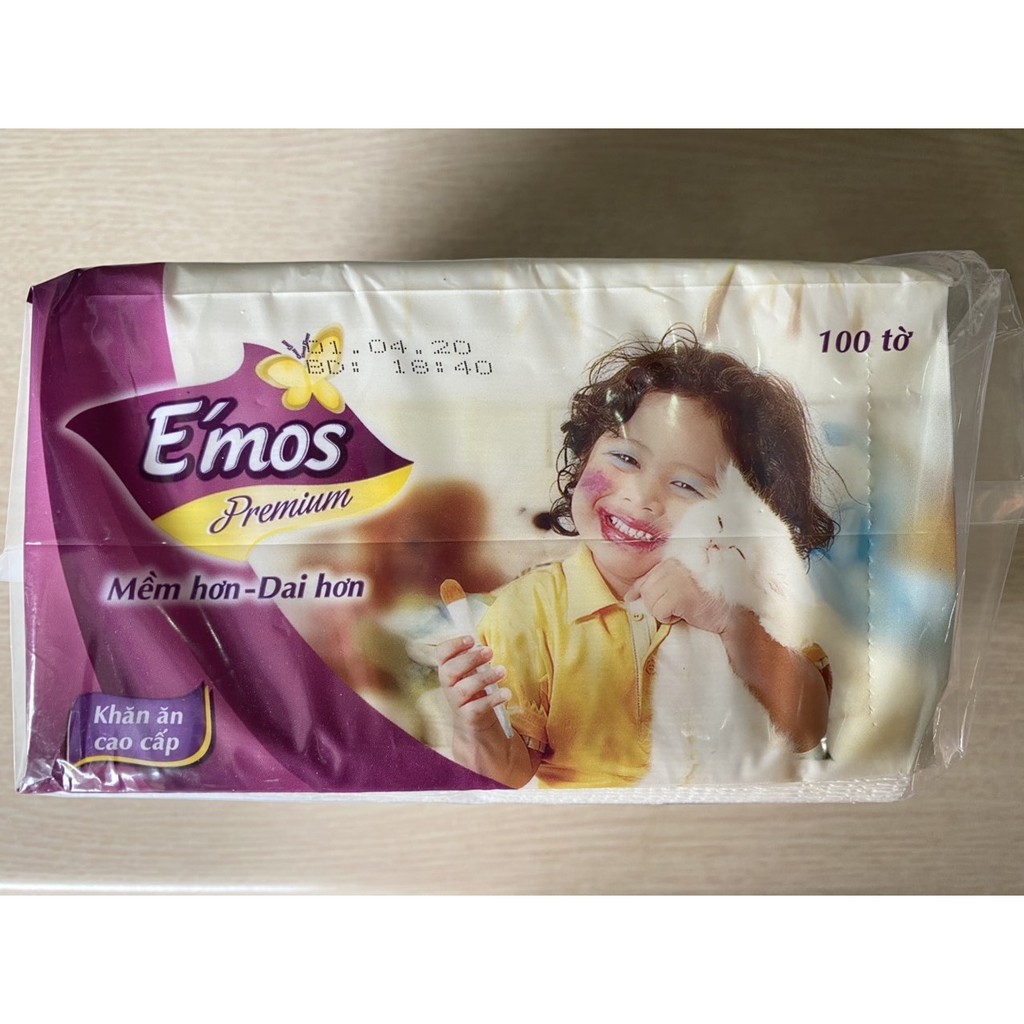 KHĂN GIẤY ĂN CAO CẤP EMOS 100 TỜ
