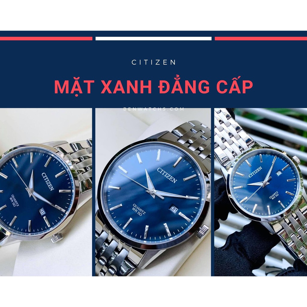 Đồng hồ nam Citizen Quartz Blue Steel BI5000-87L bền đẹp theo thời gian