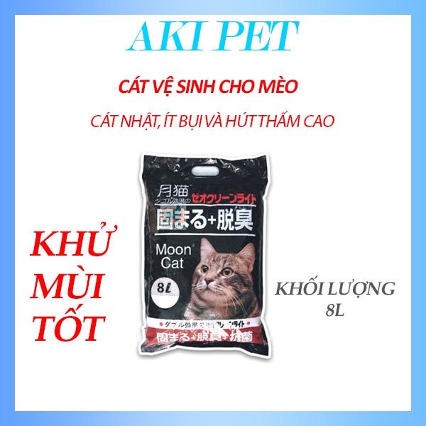 Cát Vệ Sinh Cho Mèo Nhật Bản 8L BỊCH ĐEN 6 MÙI - Hàng Chính Hãng - Cát Mèo Nhật Đen 8l Moon Cat