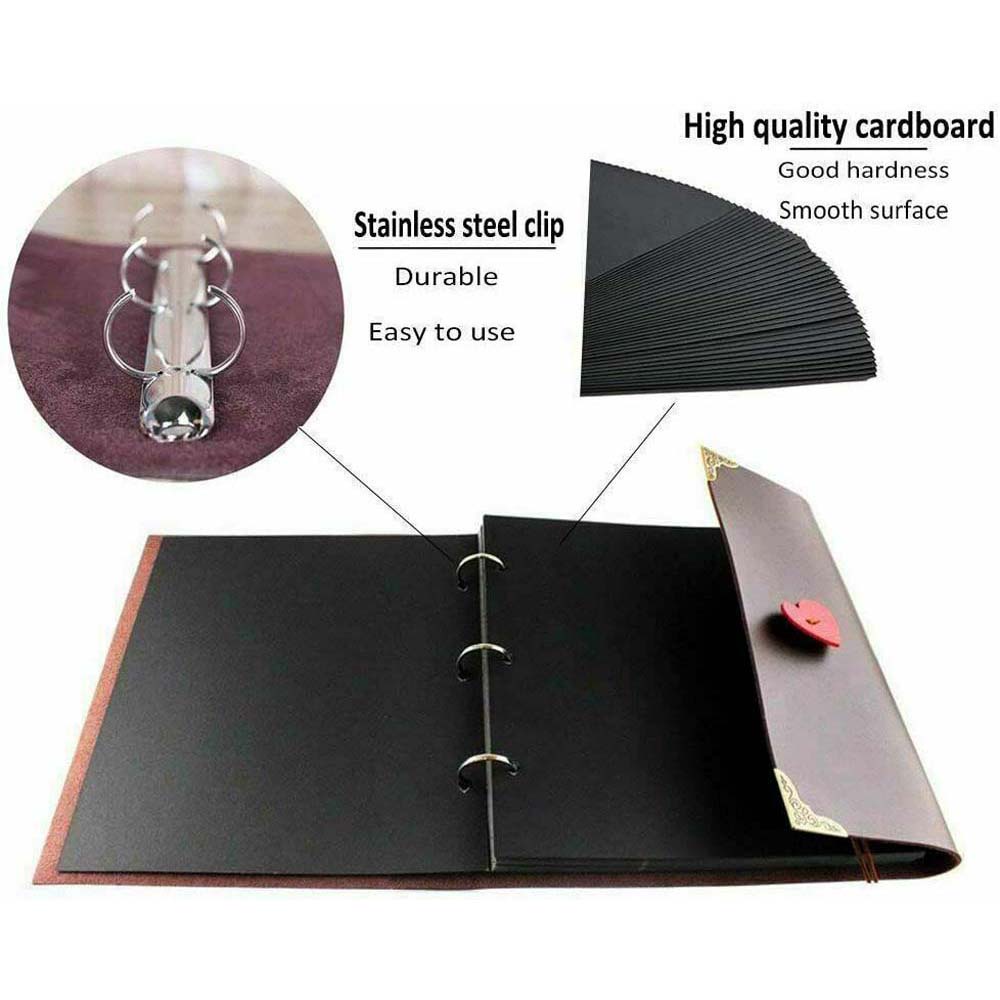 30 page Photo Album Leather Scrapbook Gifts Vintage Albums Travel Holiday DIY