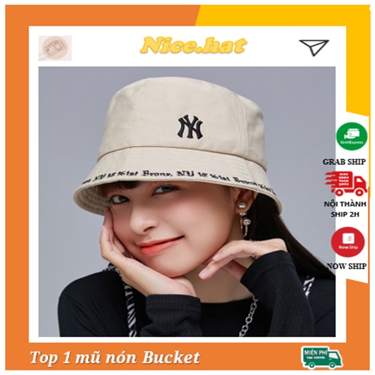 Mũ bucket Ny nón tai bèo viền thêu chữ phong cách form unisex nam nữ đội - M30